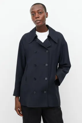 Navy Short Trench Coat