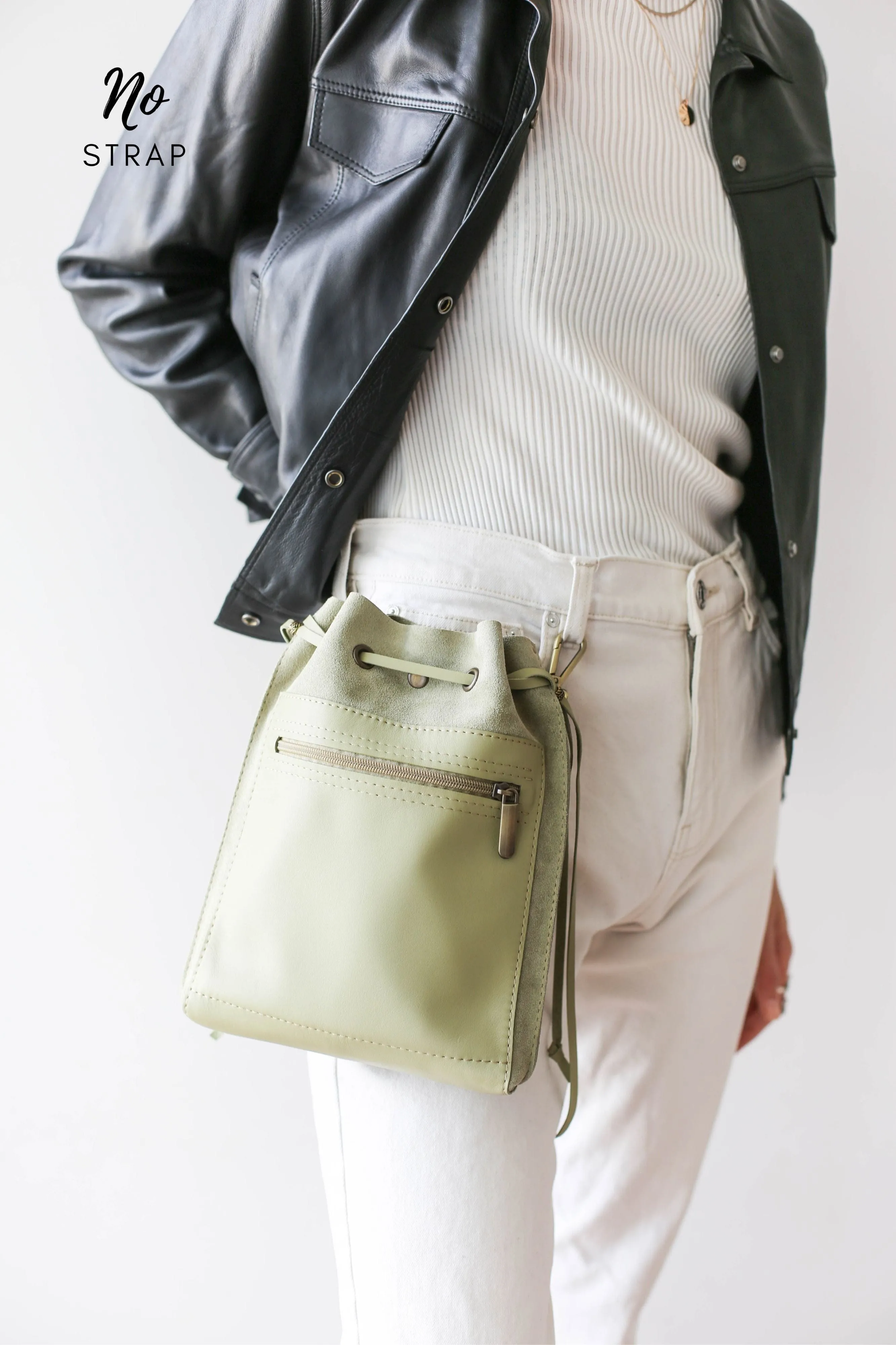 Olive Designer Mini Bag - Small Leather Bag