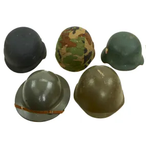 Original American & European Cold War Era Helmet Lot - 5 Items