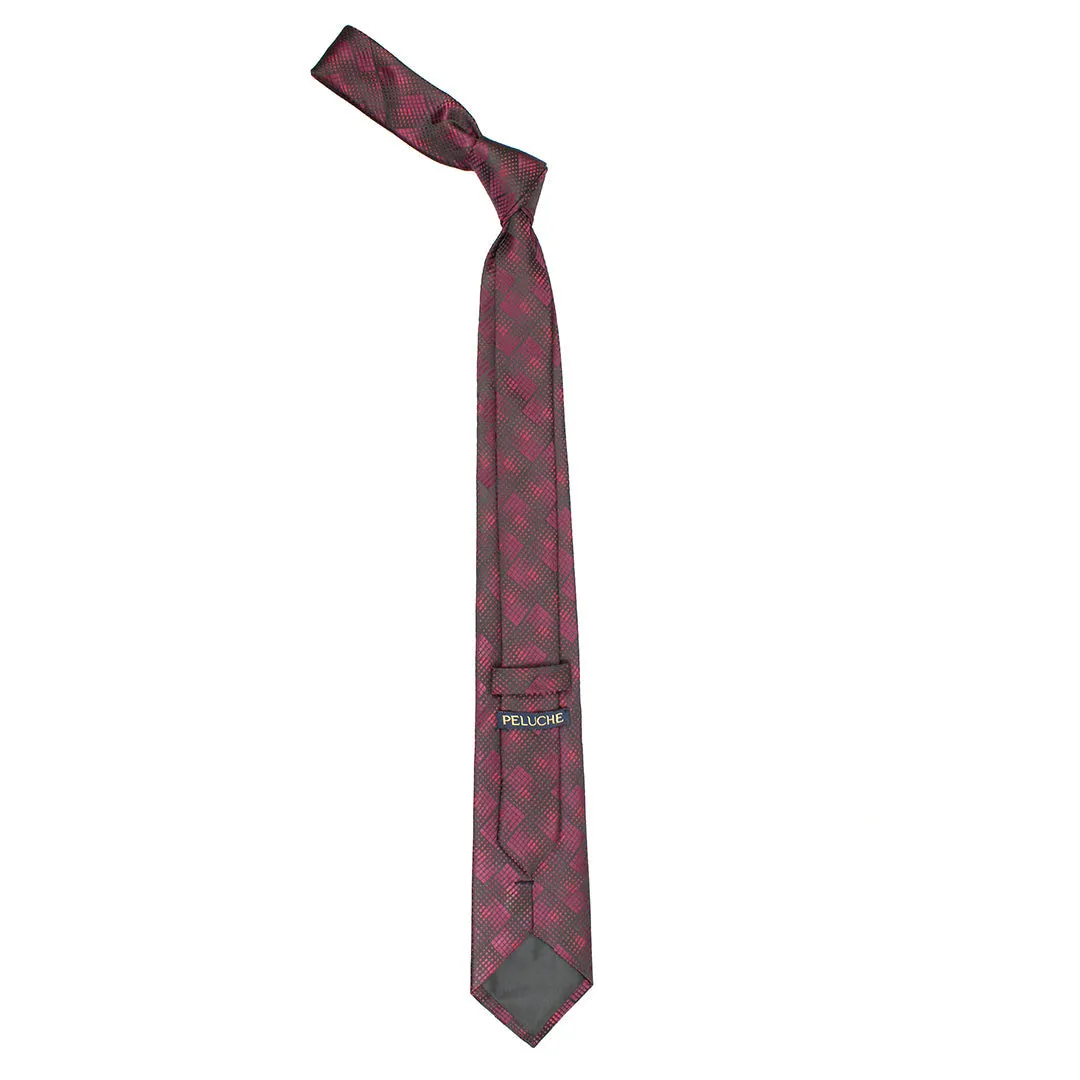 Peluche Alluring Abstract Black Neck Tie & Pocket Square Set for Men