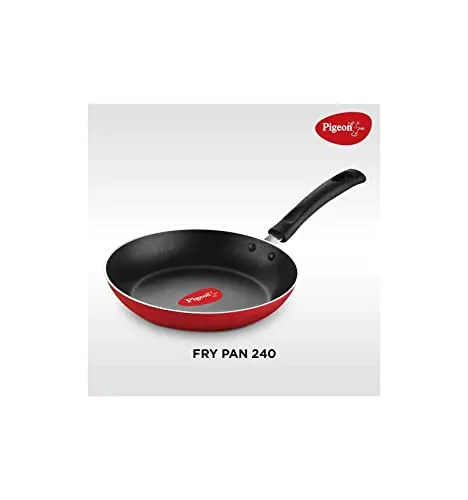 Pigeon by Stoverkraft Non-Stick Cookware Set of 7 Pc w/o Induction Base Includes Nonstick Tawa 23cm, Nonstick Fry Pan 24cm, Nonstick Kadhai with Stainless Steel Lid 24cm, Nonstick Sauce Red, Standard