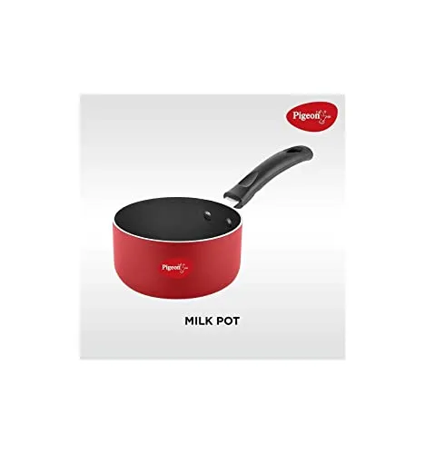 Pigeon by Stoverkraft Non-Stick Cookware Set of 7 Pc w/o Induction Base Includes Nonstick Tawa 23cm, Nonstick Fry Pan 24cm, Nonstick Kadhai with Stainless Steel Lid 24cm, Nonstick Sauce Red, Standard