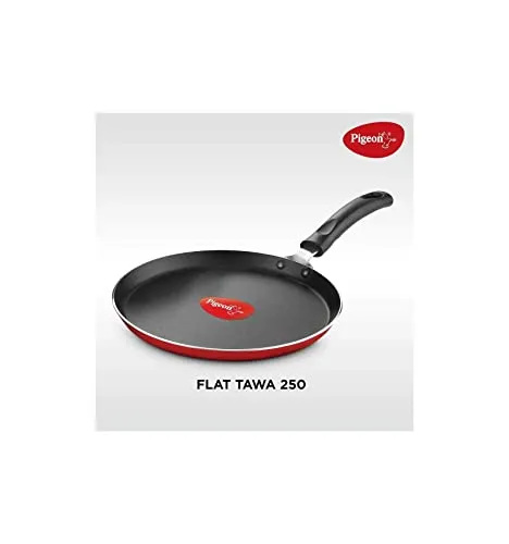 Pigeon by Stoverkraft Non-Stick Cookware Set of 7 Pc w/o Induction Base Includes Nonstick Tawa 23cm, Nonstick Fry Pan 24cm, Nonstick Kadhai with Stainless Steel Lid 24cm, Nonstick Sauce Red, Standard