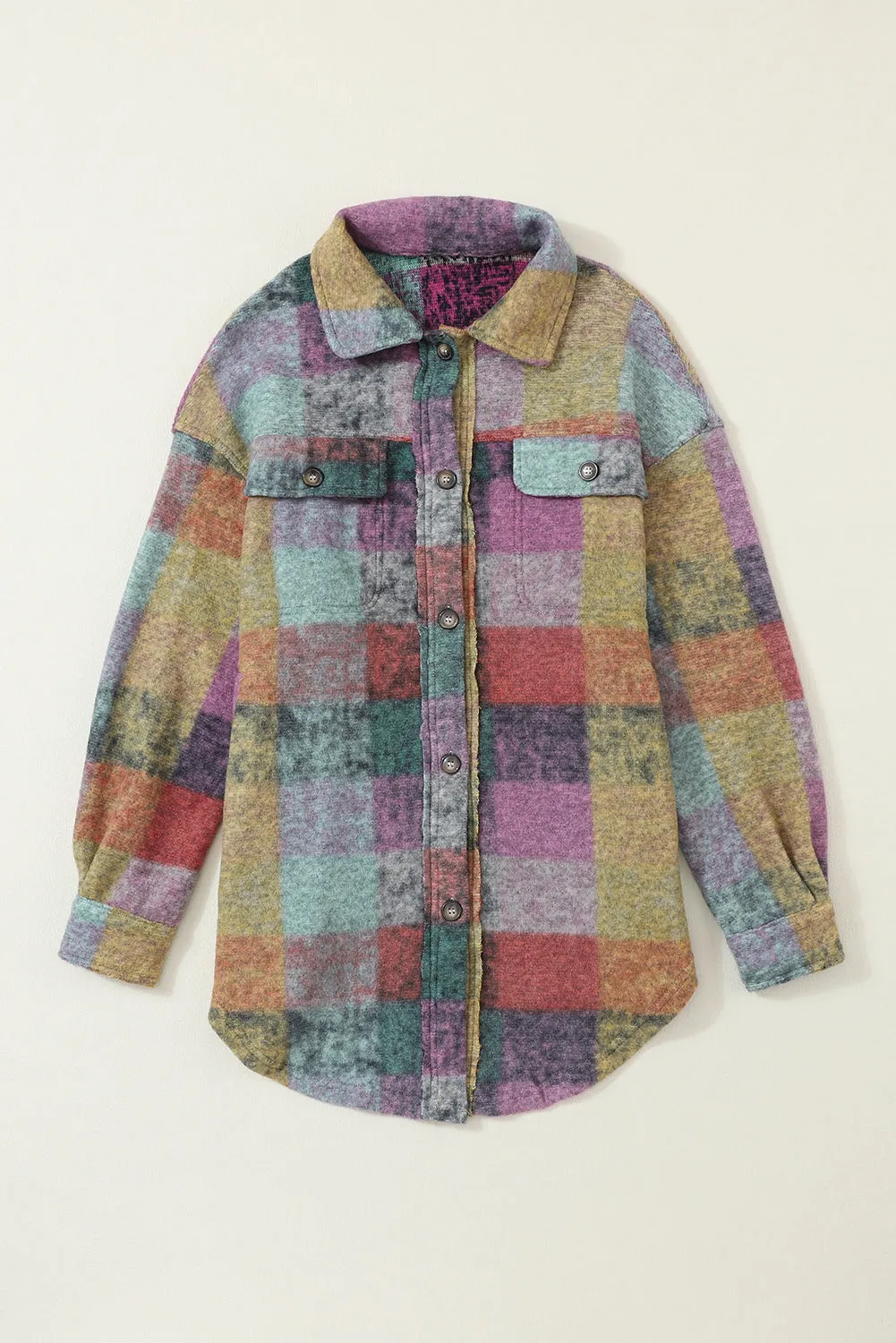 Plaid Pocketed Oversize Shacket