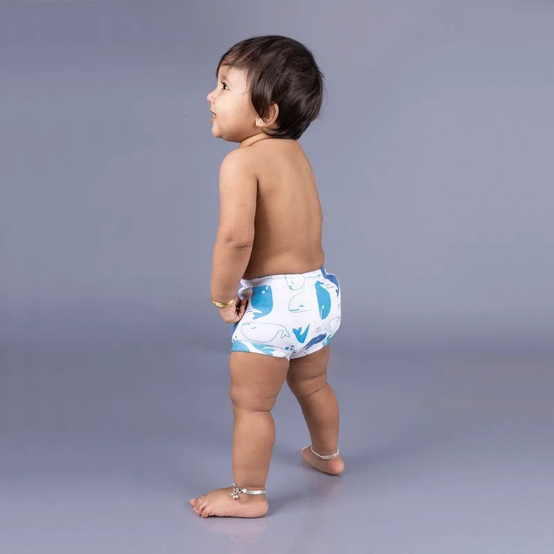 Potty Training Pants for Kids. Evileye & Whale (Size 1, Fits 1-2 yrs) - Pack 2