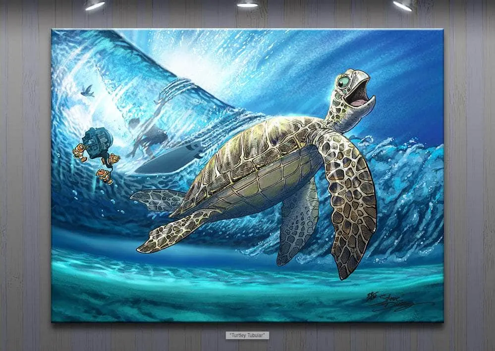 Pre-Order "Turtley Tubular" Limited Edition Canvas-  Ships End of November