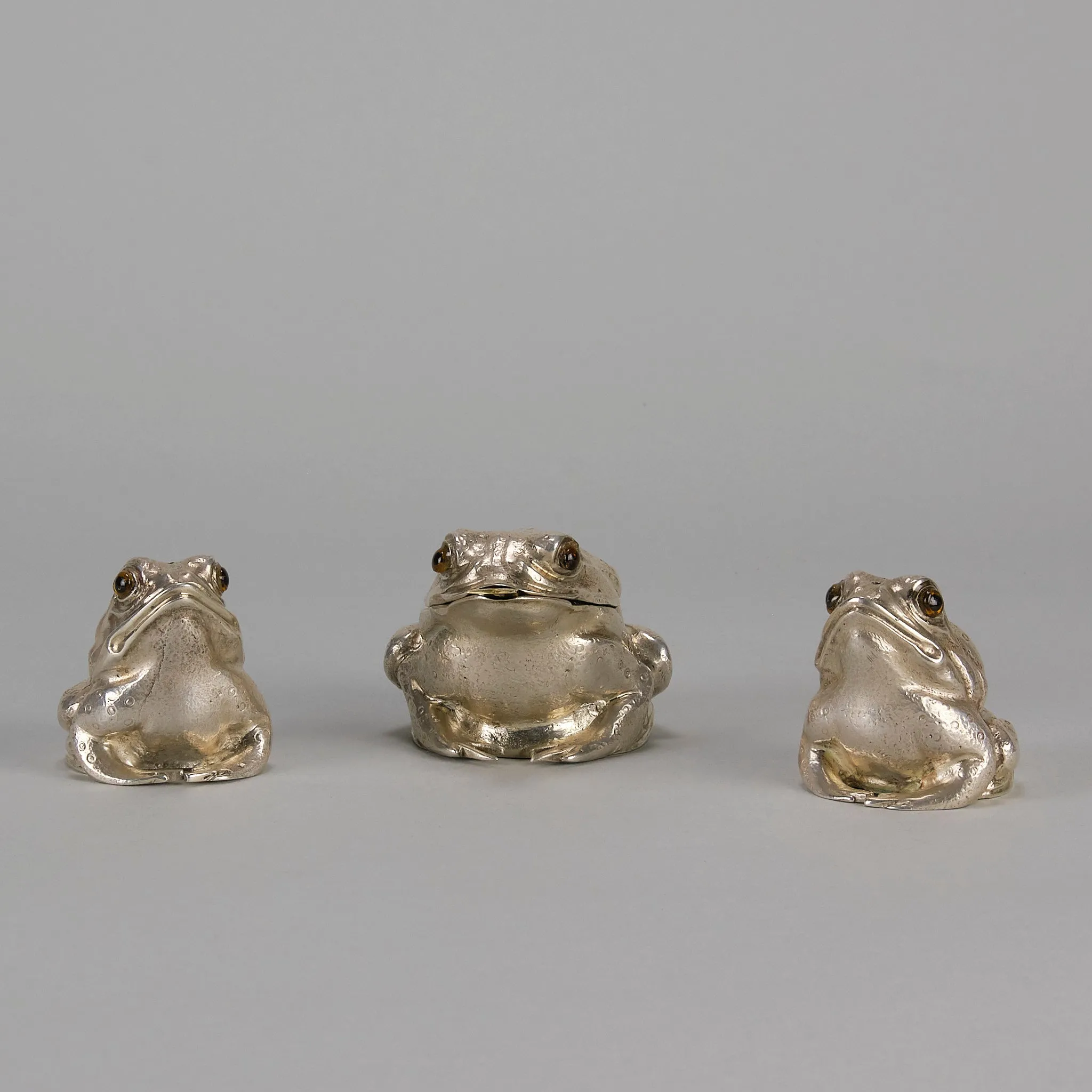 "Frog Cruet Set" English Silver