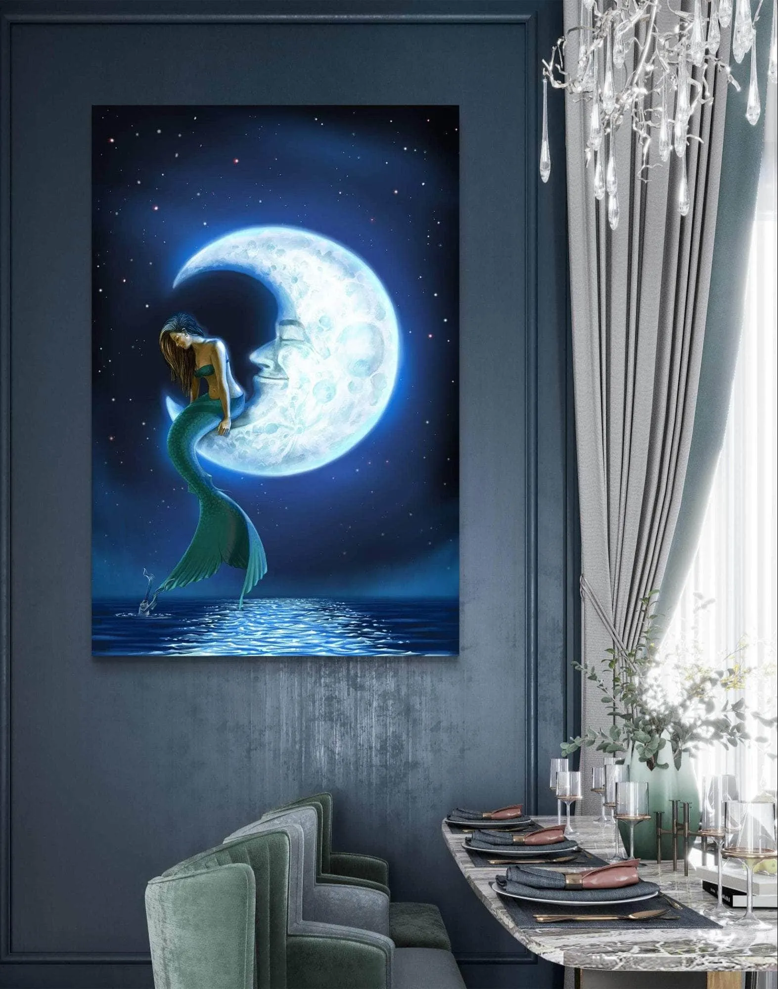 "Mermaid In The Moon” Limited Edition Canvas