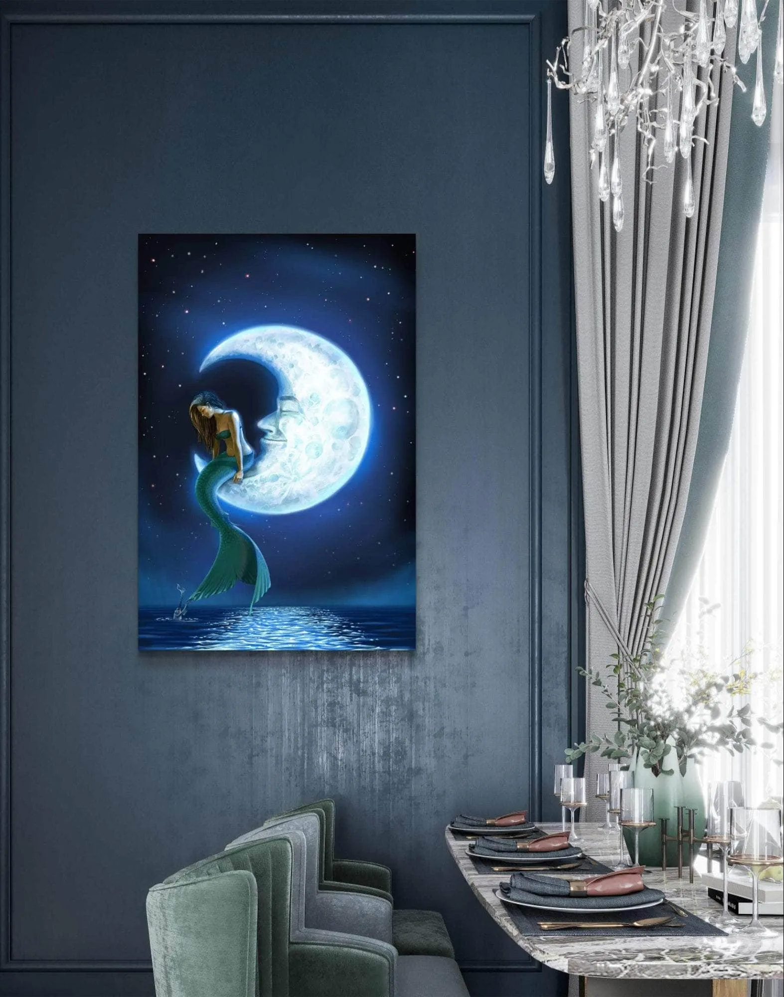 "Mermaid In The Moon” Limited Edition Canvas