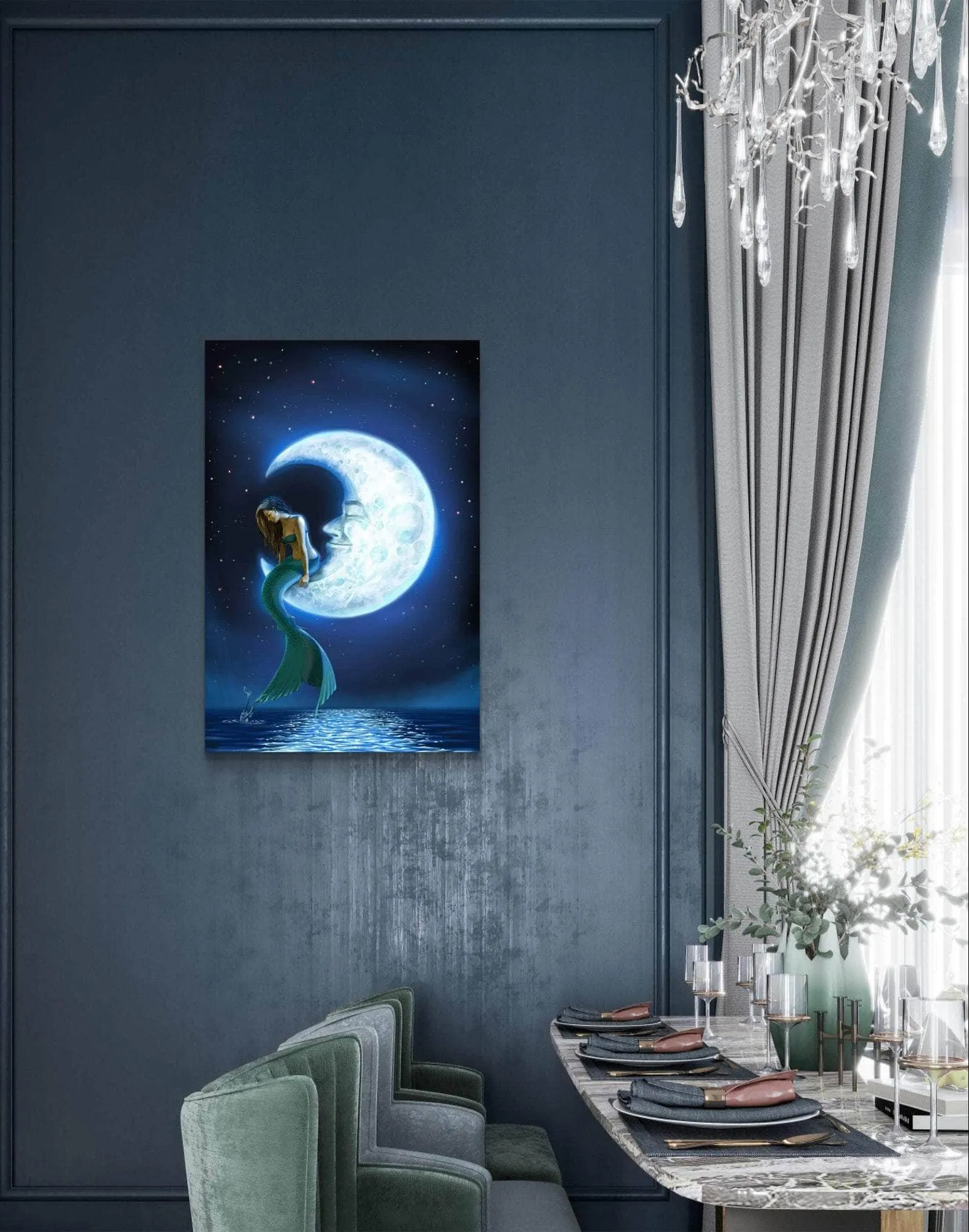 "Mermaid In The Moon” Limited Edition Canvas