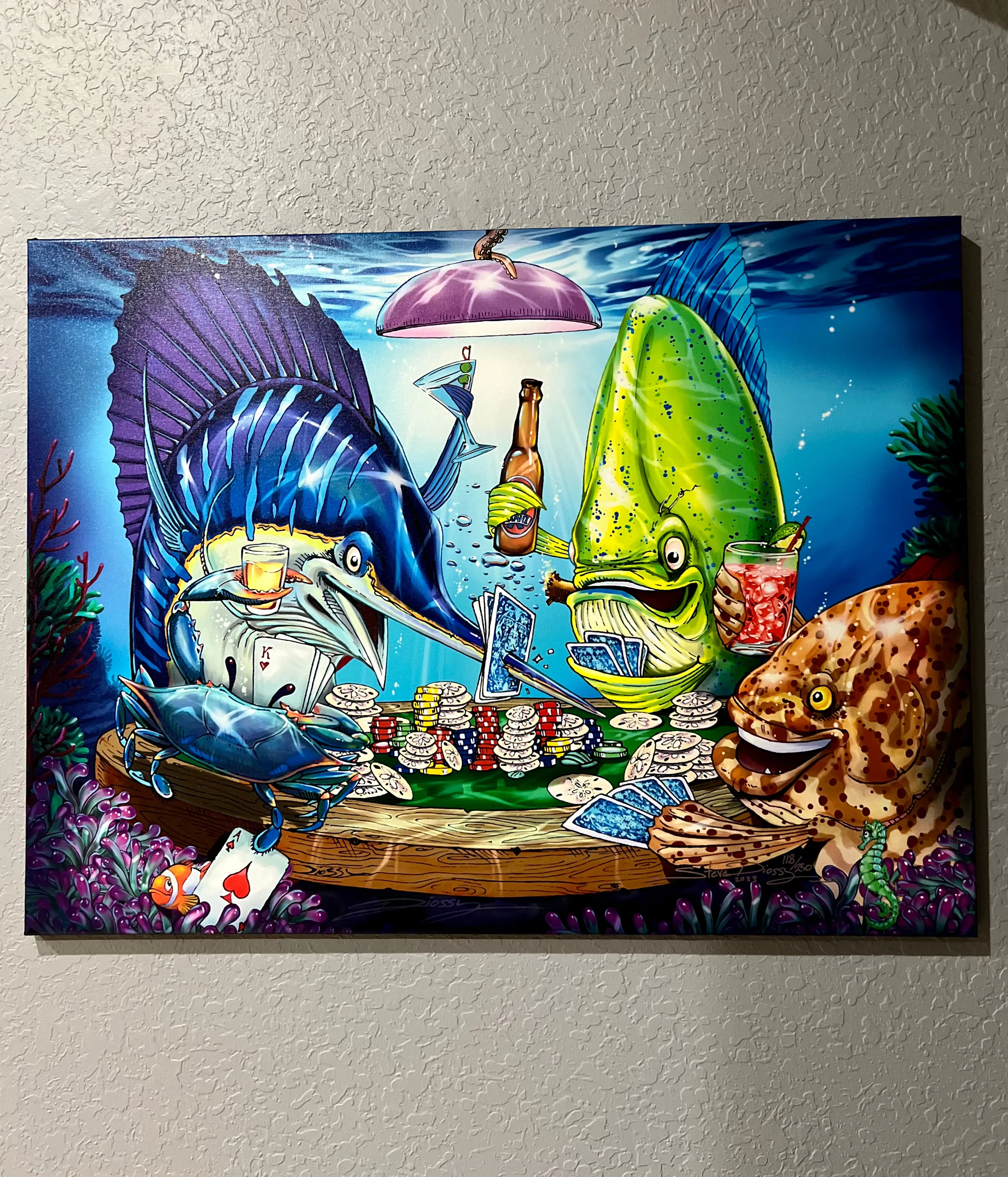 "Poker Fish" Limited Edition Canvas