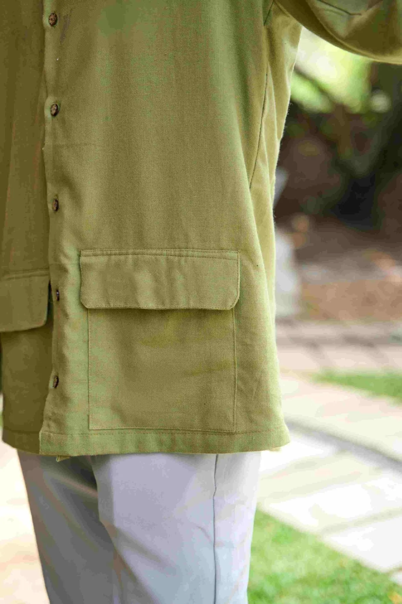 Raglan Sleeve Cotton Shacket