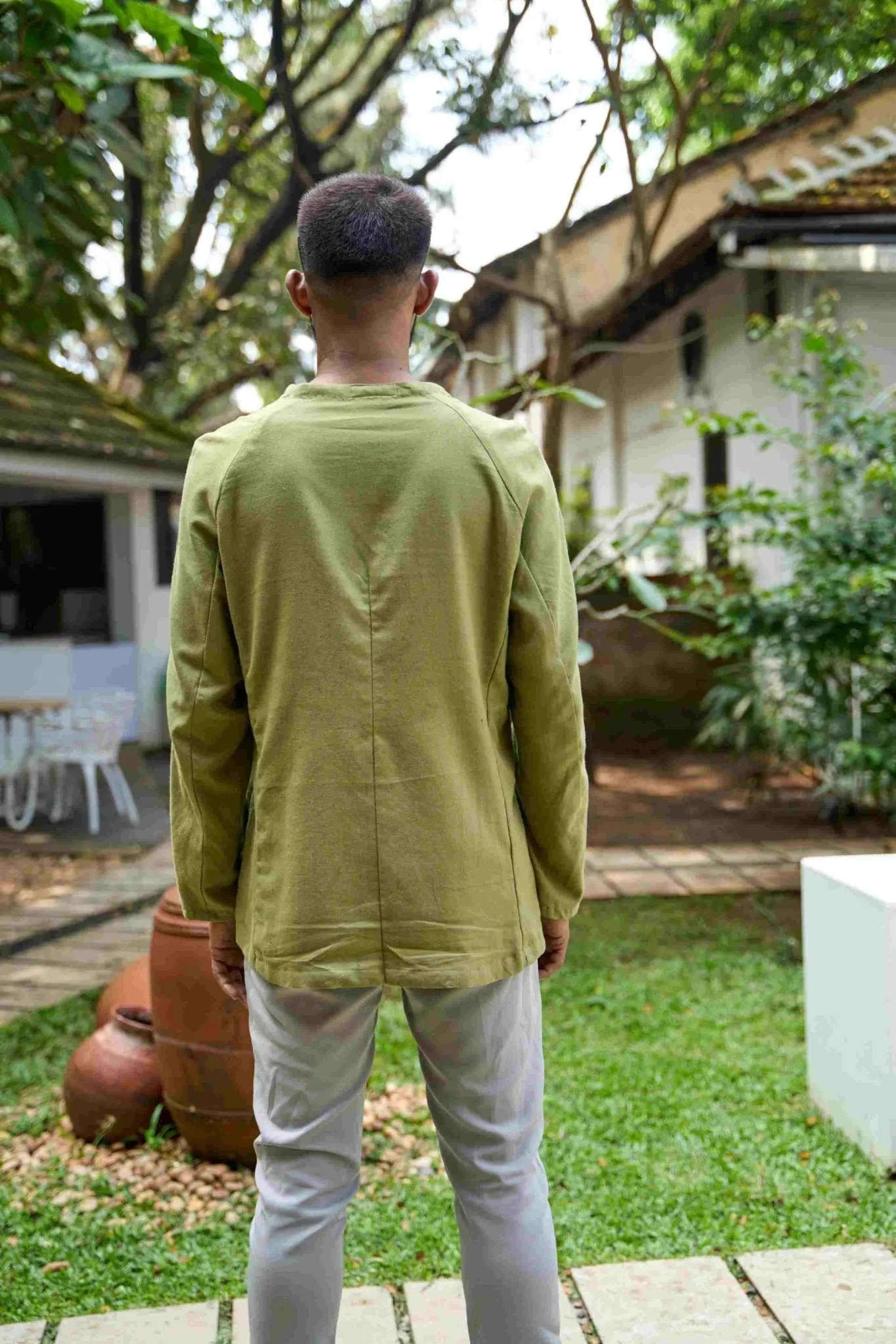 Raglan Sleeve Cotton Shacket