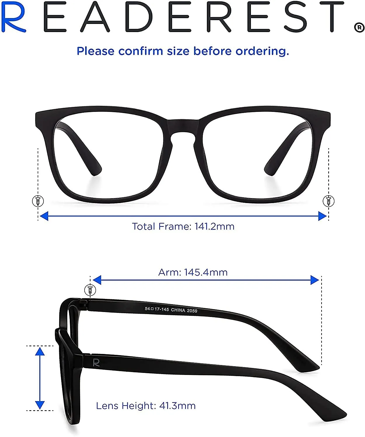 Readerest blue-light-blocking-reading-glasses-black-2-50-magnification