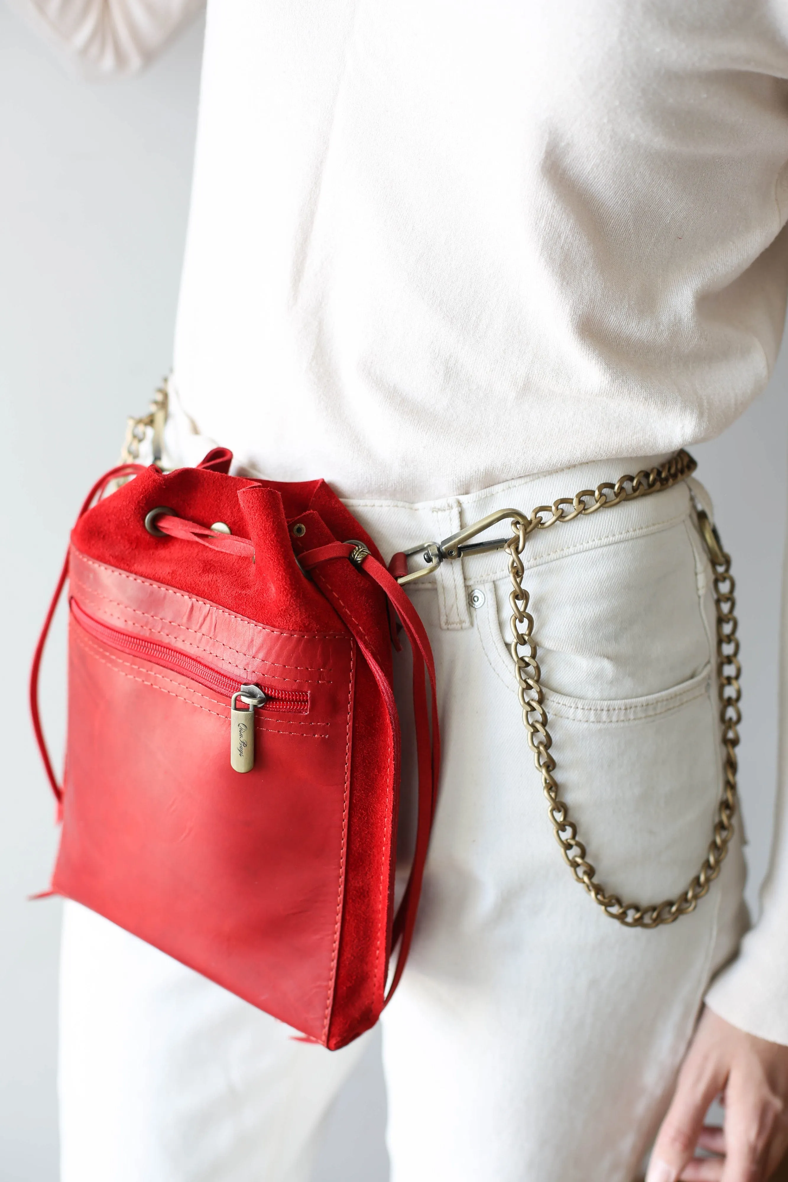 Red Designer Mini Bag - Small Leather Bag