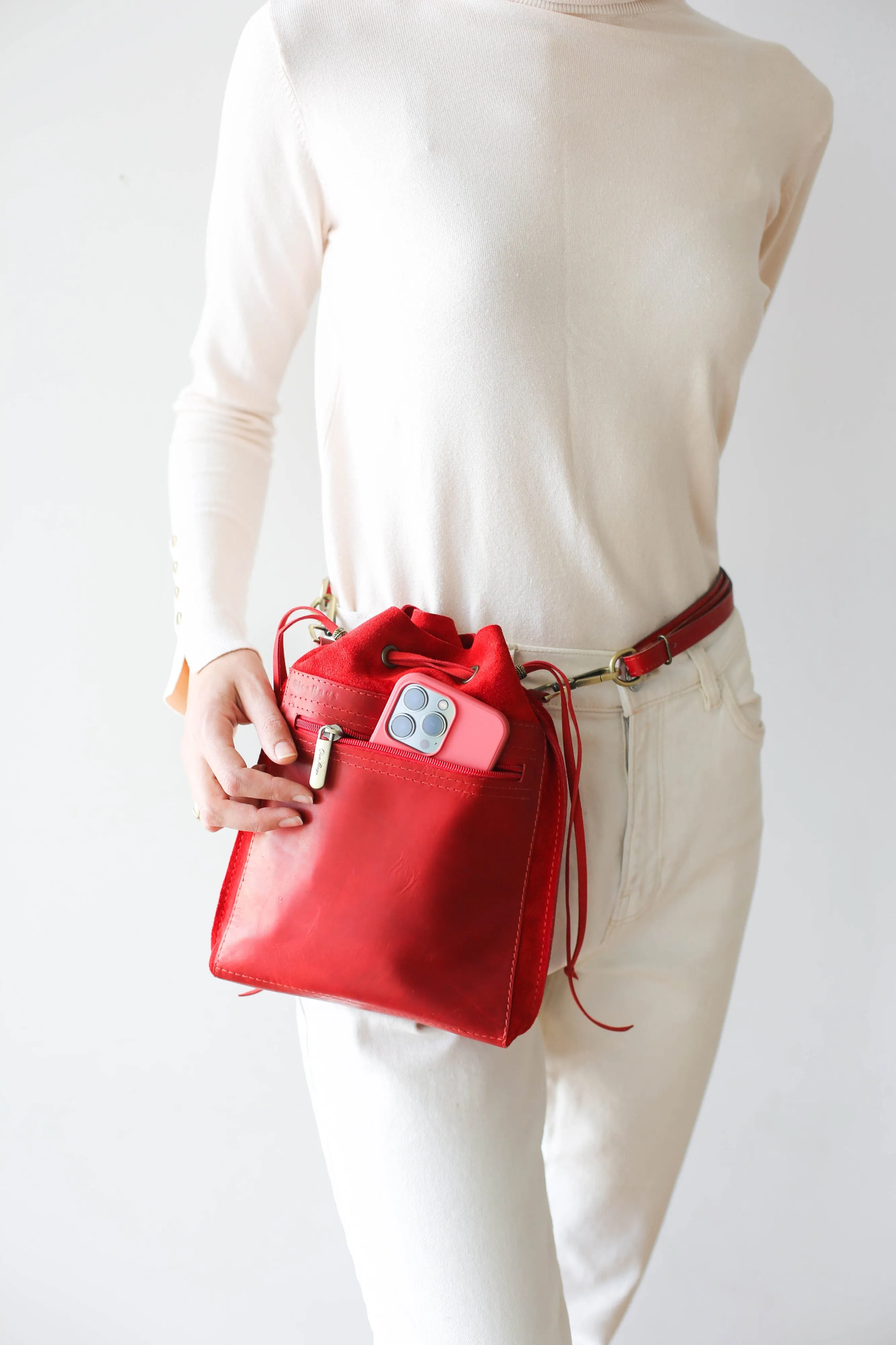 Red Designer Mini Bag - Small Leather Bag