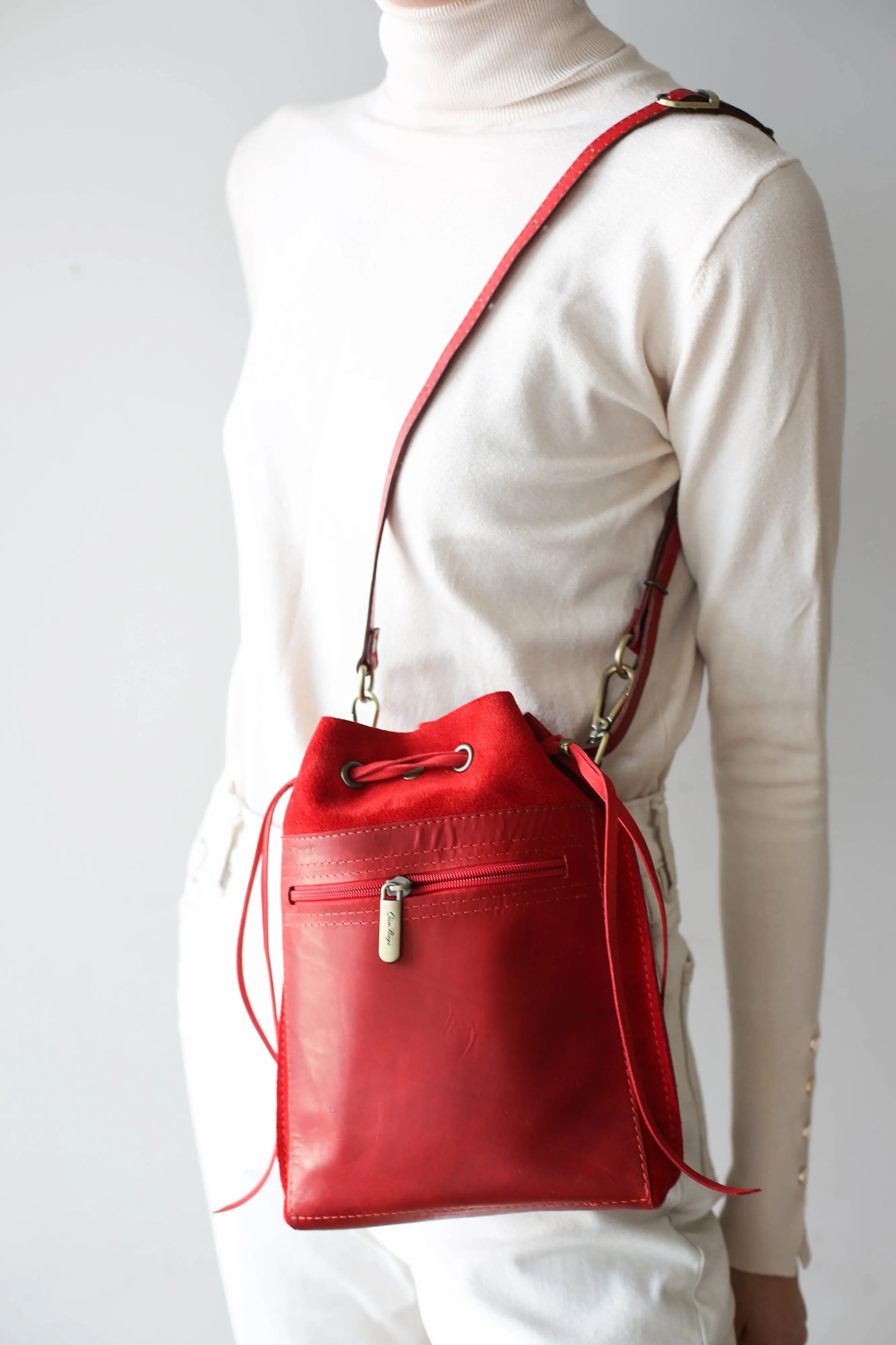 Red Designer Mini Bag - Small Leather Bag