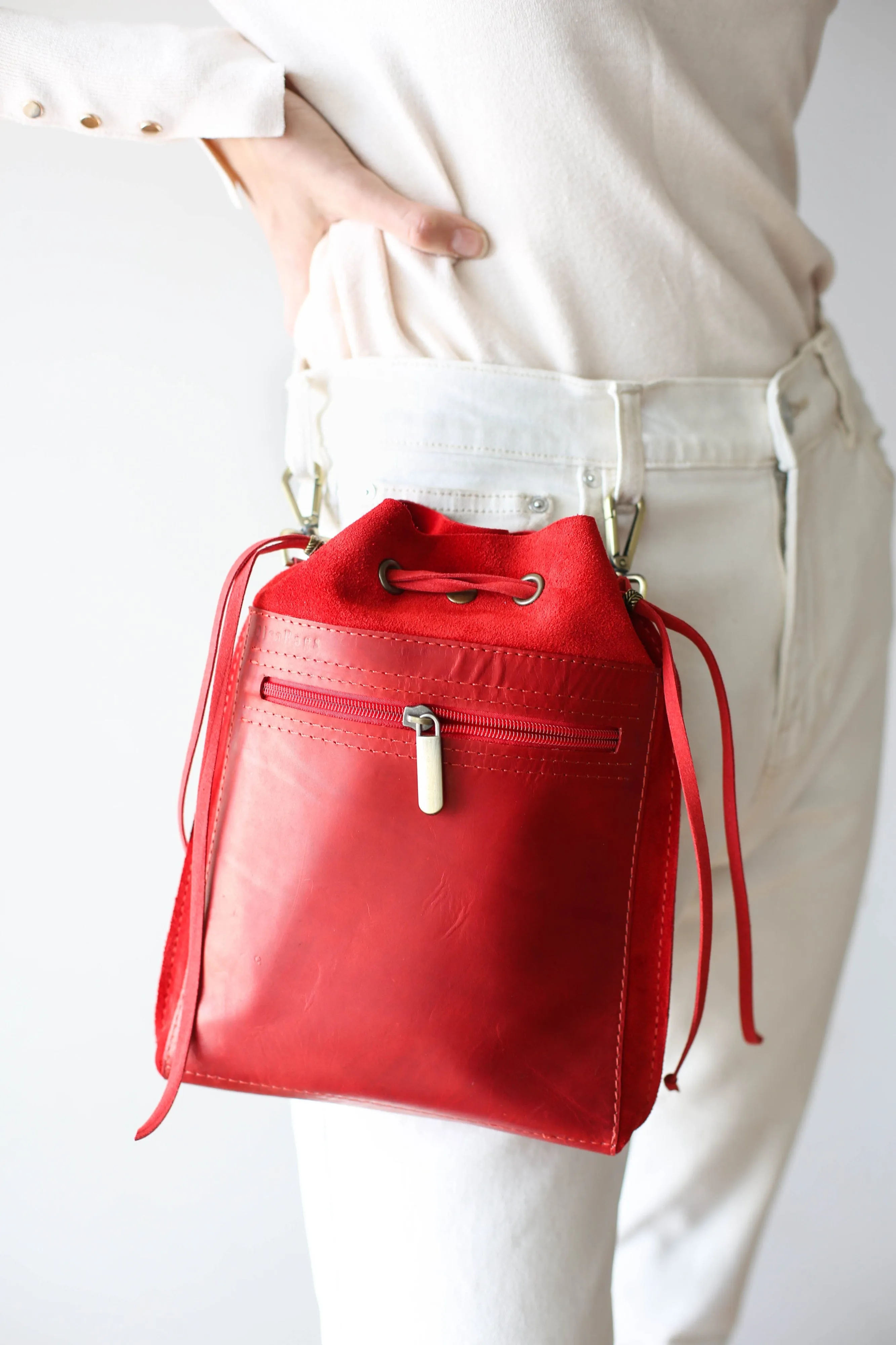 Red Designer Mini Bag - Small Leather Bag