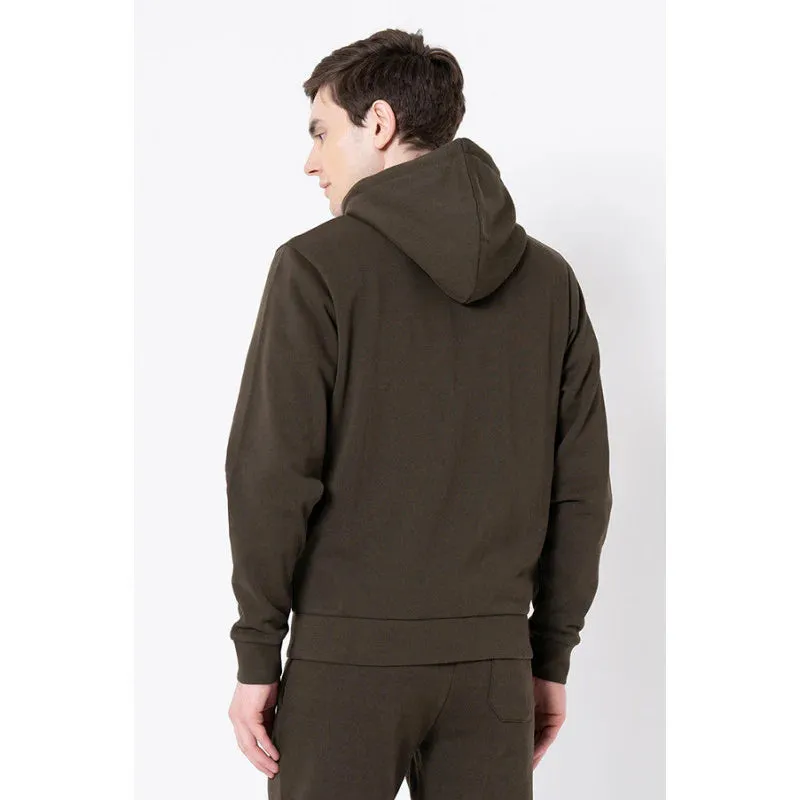 RedTape Men's Dark Olive Solid Hoodie