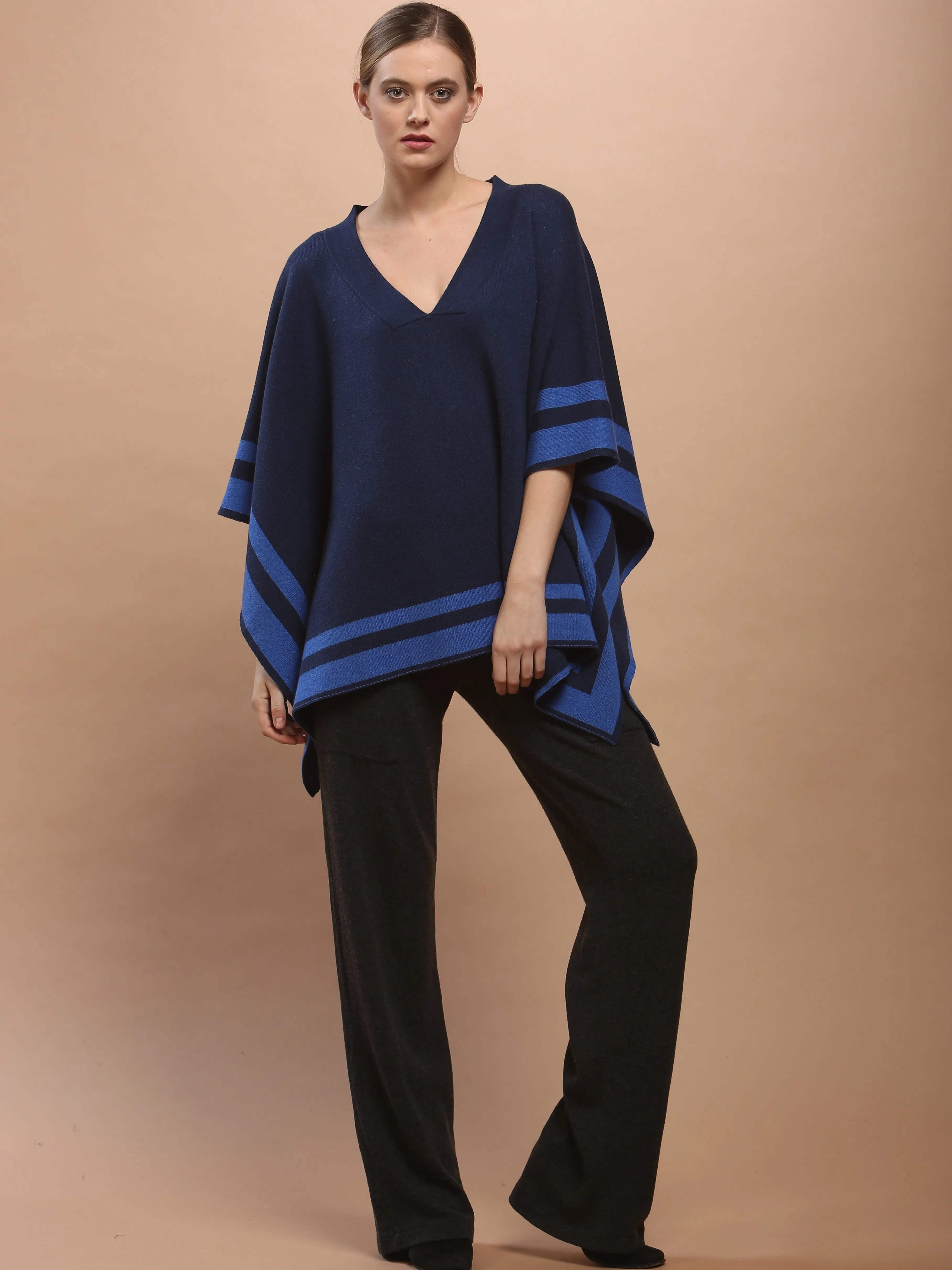 Reversible V Neck Poncho