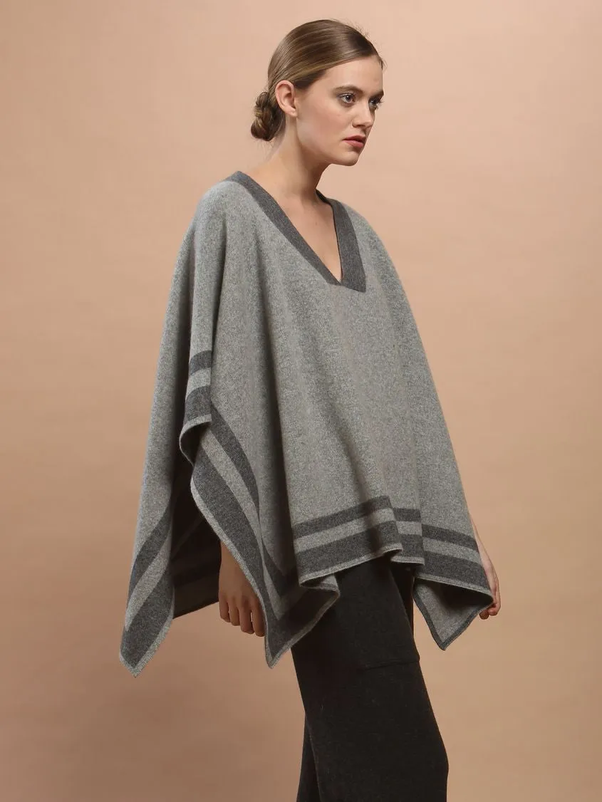 Reversible V Neck Poncho