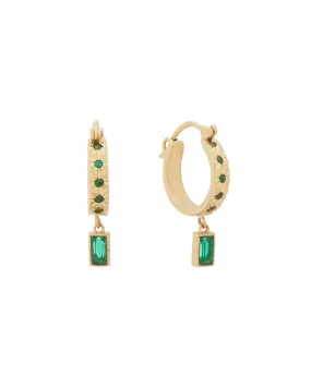 Sara May Birthstone Hoops - Emerald CZ