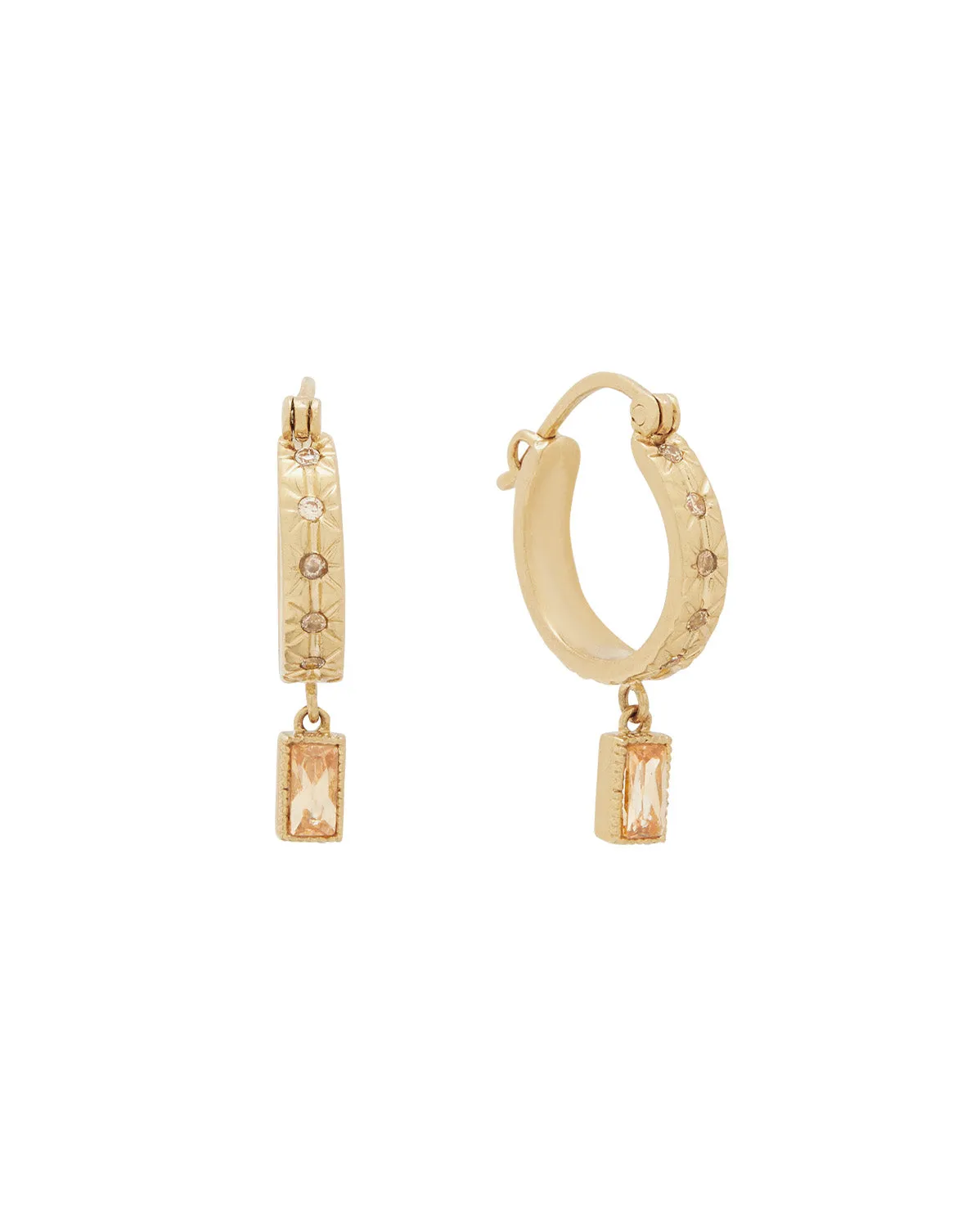 Sara November Birthstone Hoops - Topaz CZ