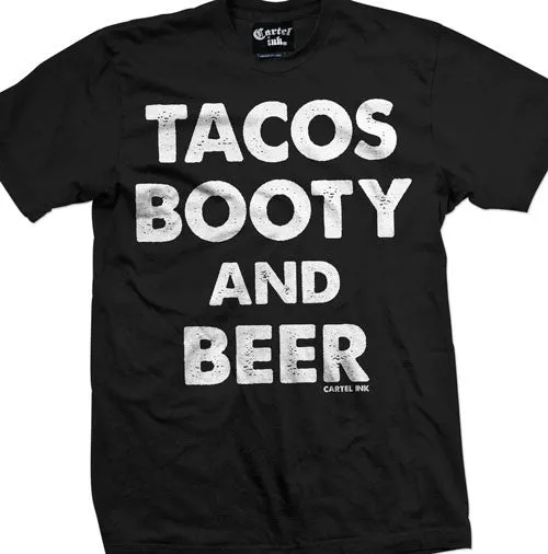 Tacos Booty and Beer Men's T-Shirt