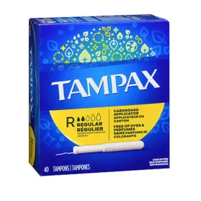 Tampax Tampons With Flushable Applicator Regular Absorbancy 40 each By Tampax