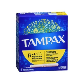 Tampax Tampons With Flushable Applicator Regular Absorbency 20 each By Tampax