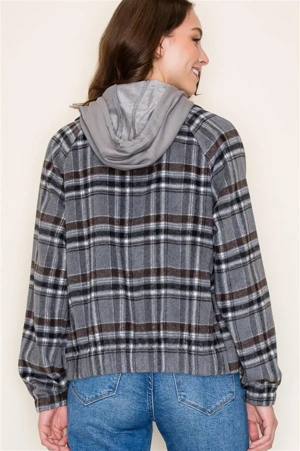 The Andi Plaid Hooded Shacket - 3 Colors!