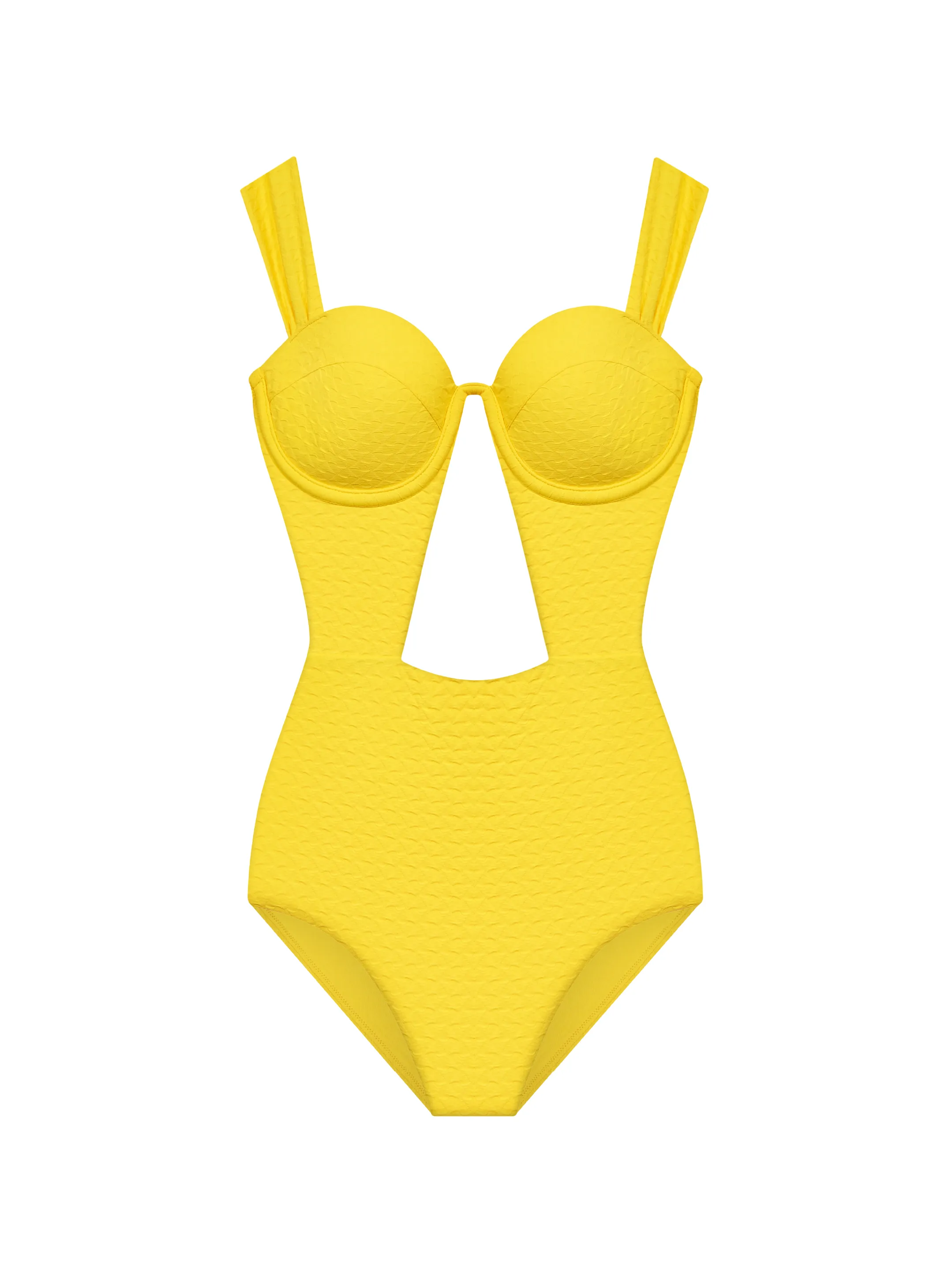 The Bustier Bodysuit - Lemon (Embossed)