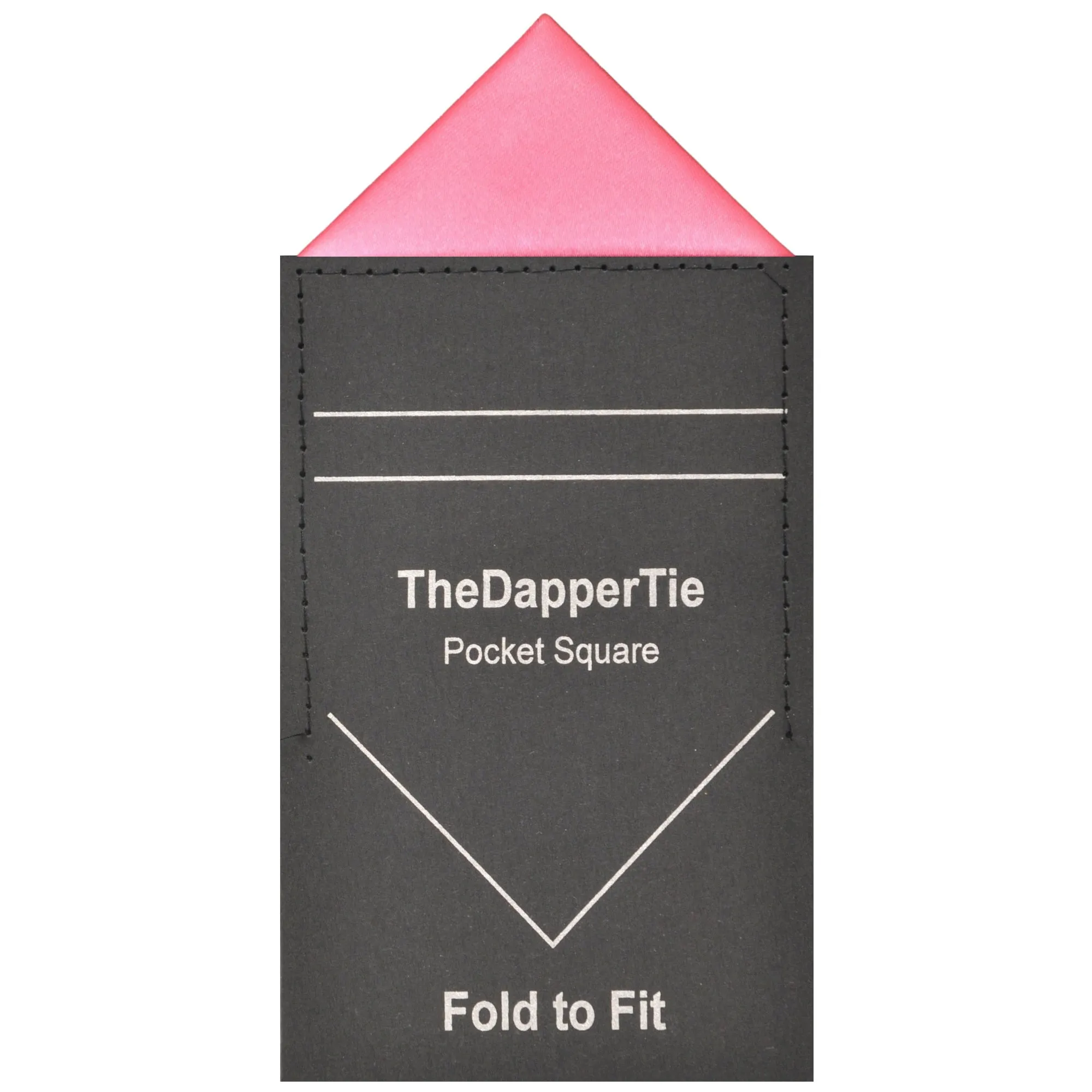 TheDapperTie - Men's Solid Color Satin Triangle Pre Folded Pocket Square on Card