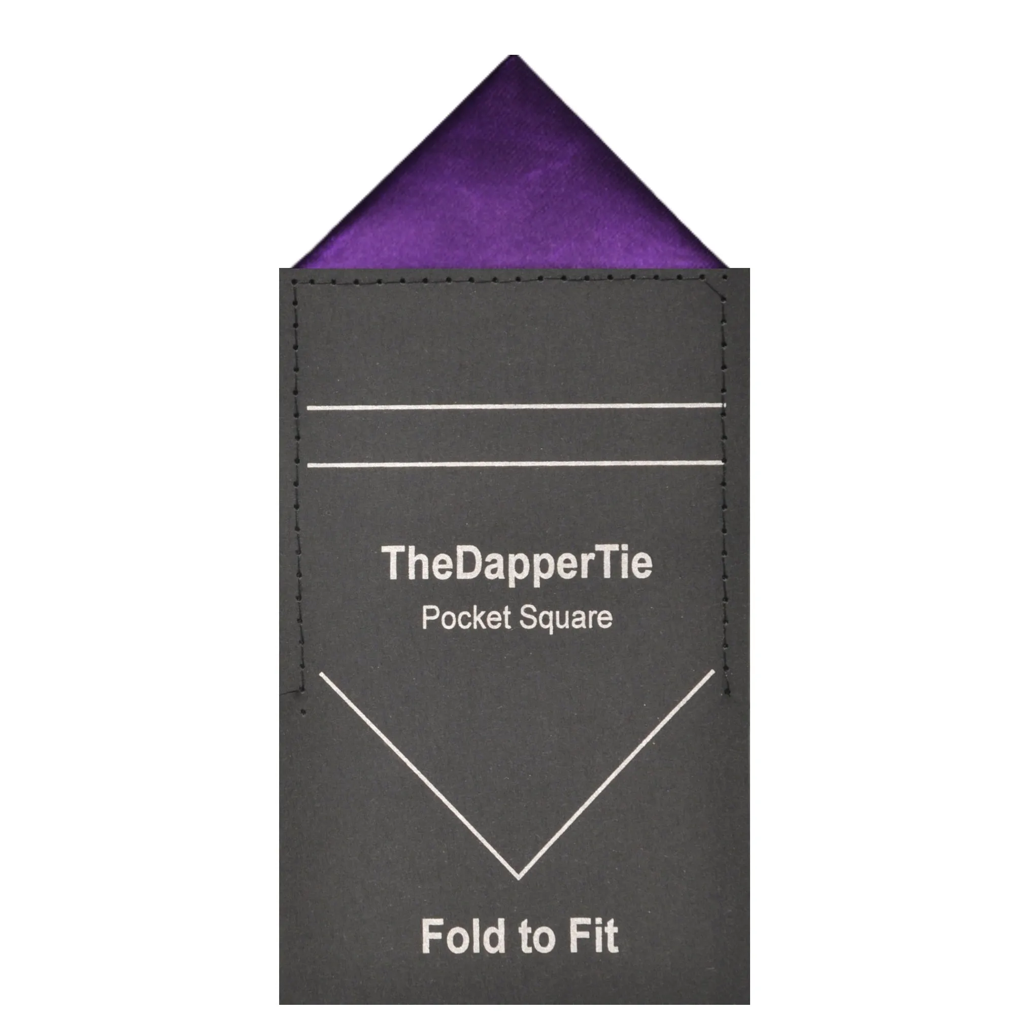 TheDapperTie - Men's Solid Color Satin Triangle Pre Folded Pocket Square on Card