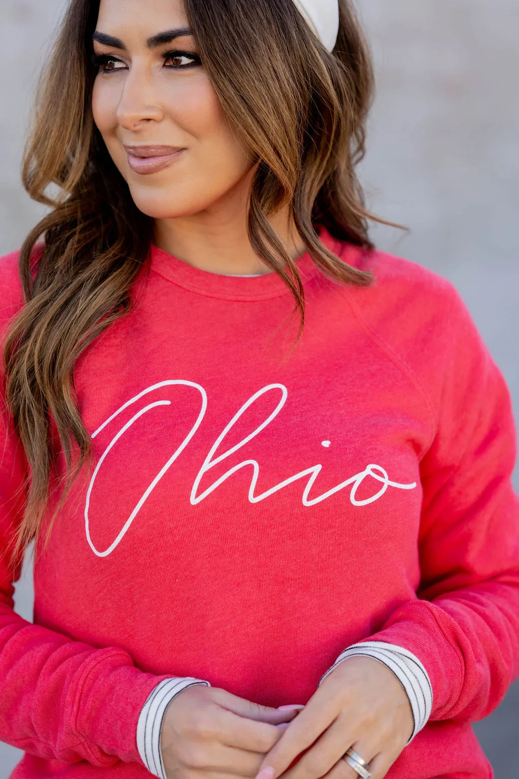 Thin Cursive Ohio Graphic Crewneck