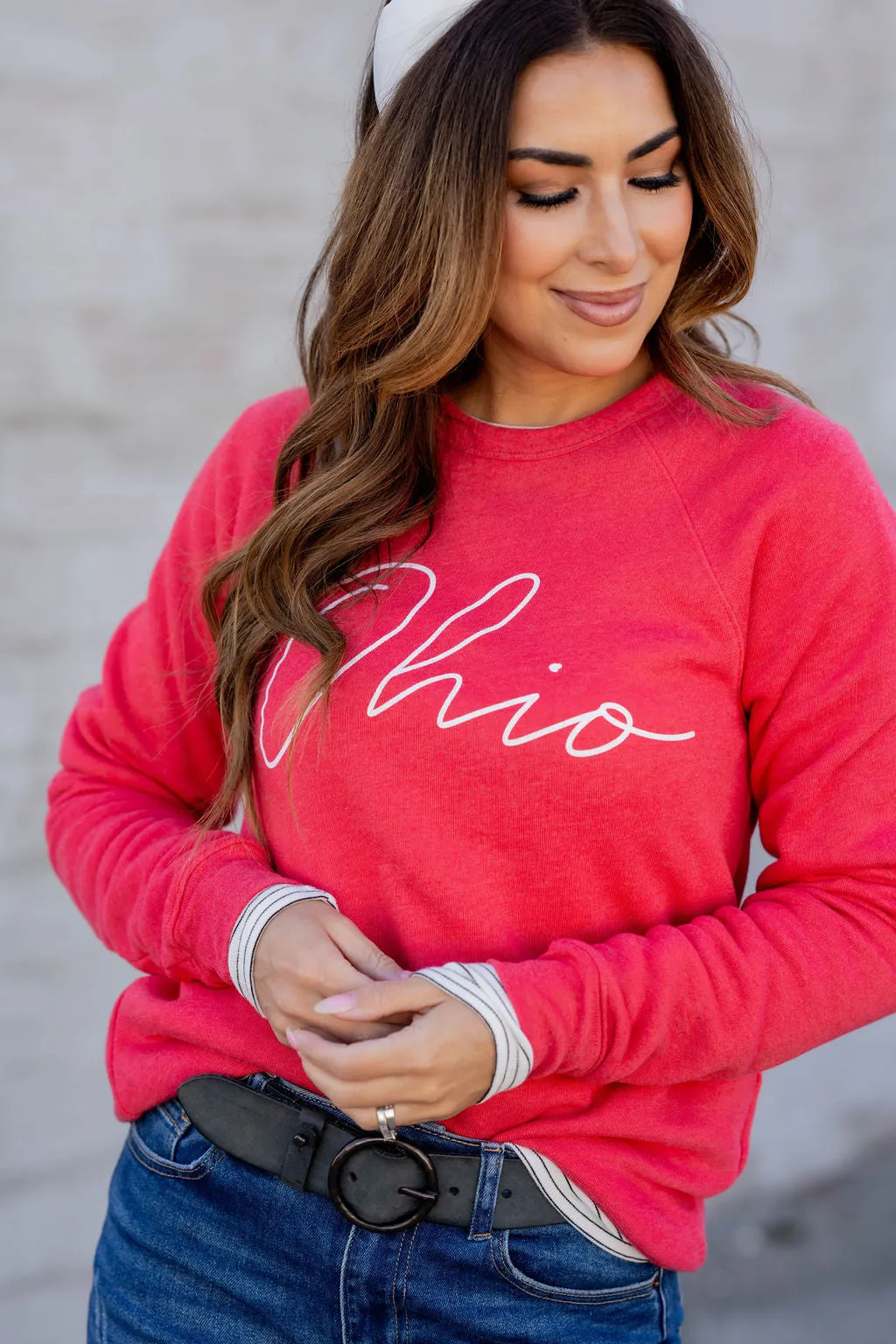 Thin Cursive Ohio Graphic Crewneck