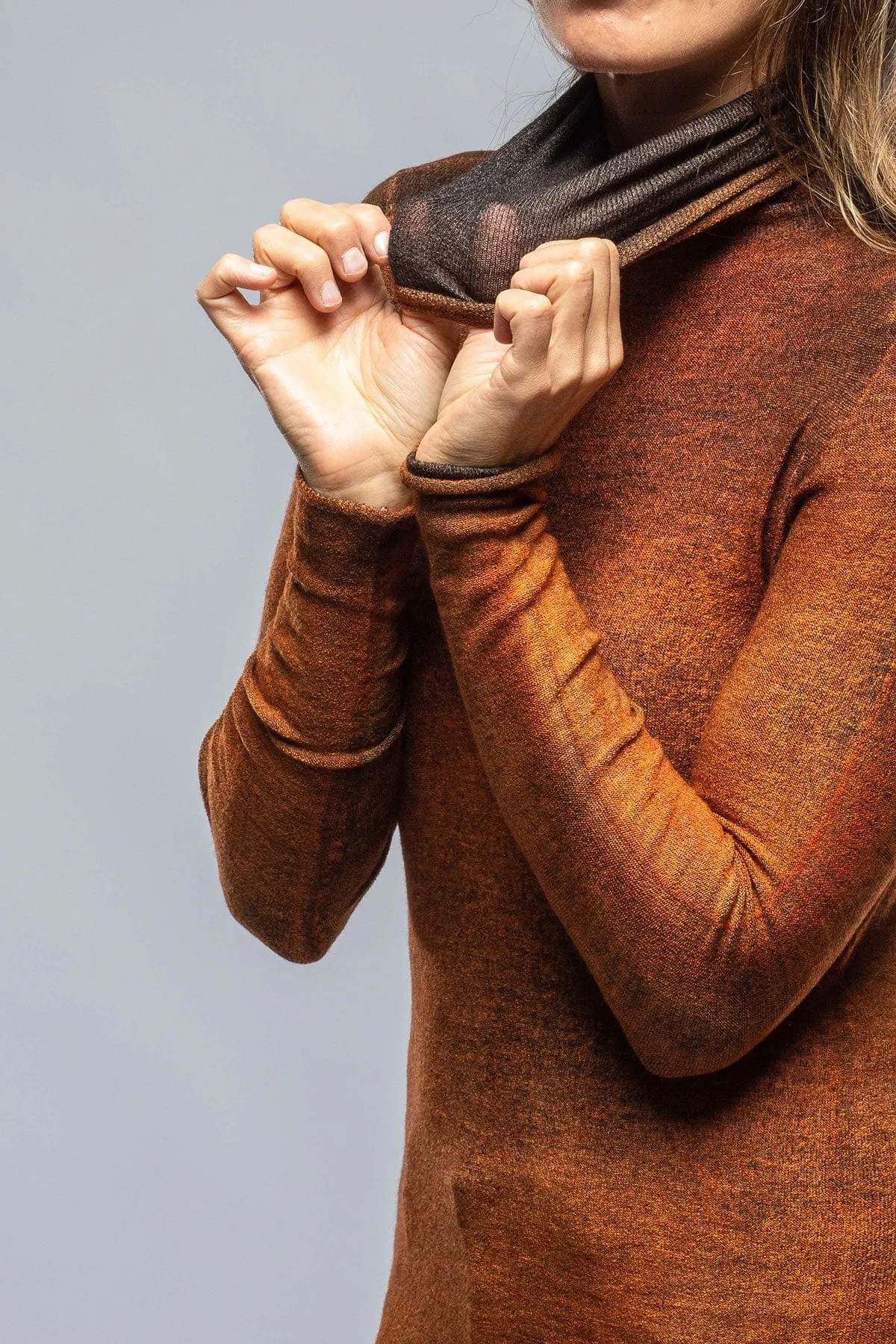 Tizzy Fitted Turtleneck Sweater In Shaded Rust