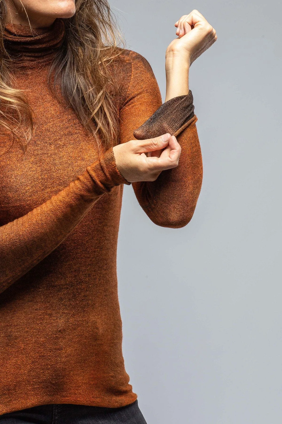 Tizzy Fitted Turtleneck Sweater In Shaded Rust