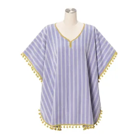 Towel Poncho Striped Purple