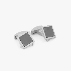 Twisted Square cufflinks in hematite (Limited Edition)