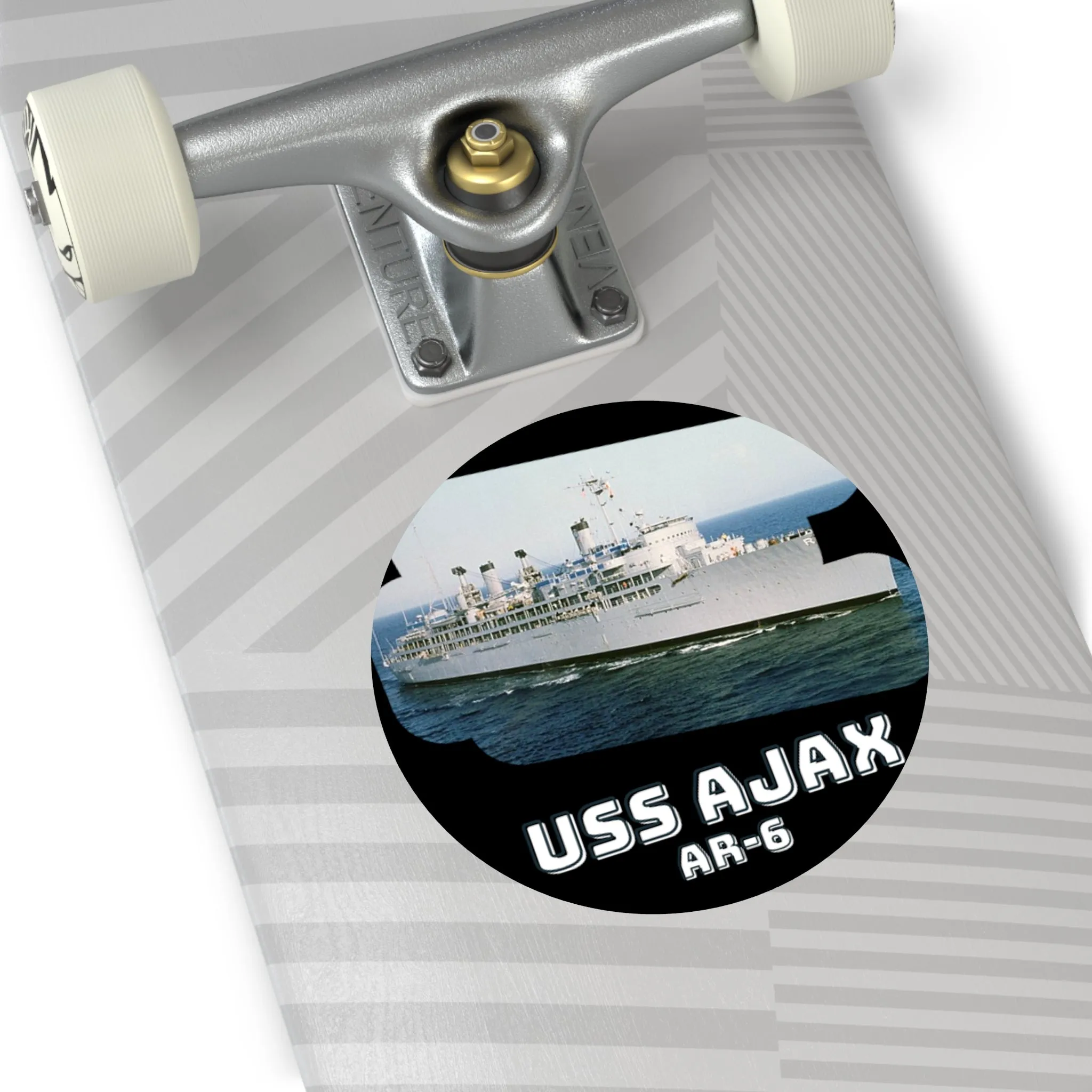 USS Ajax AR-6 United States Ship POD Round Vinyl Stickers