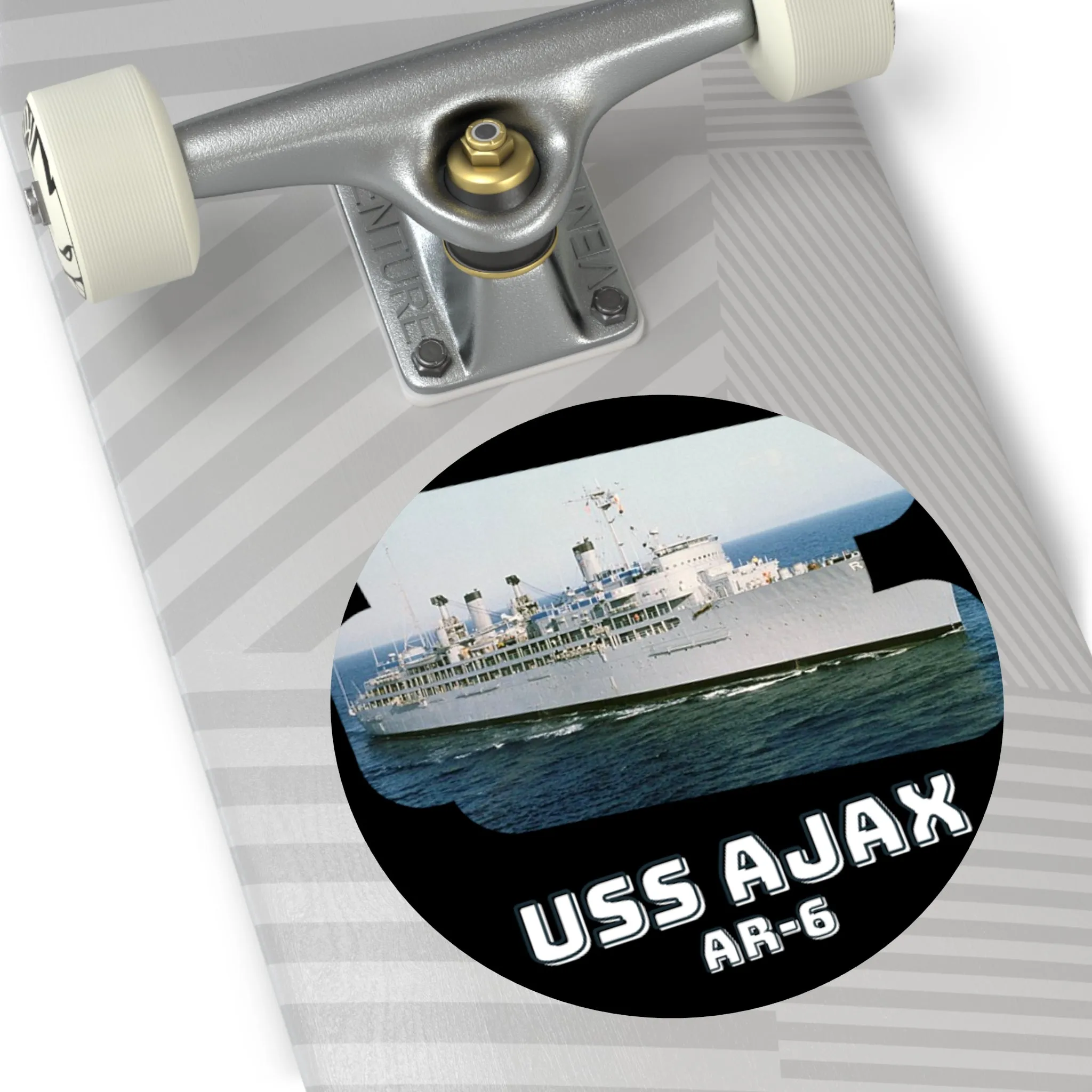 USS Ajax AR-6 United States Ship POD Round Vinyl Stickers