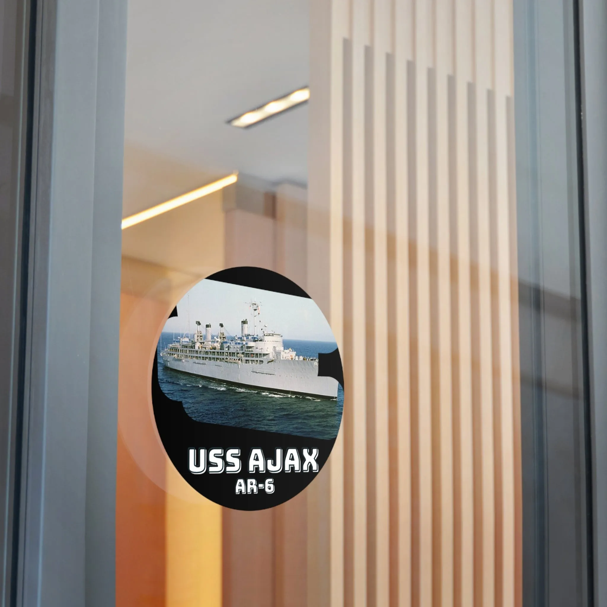 USS Ajax AR-6 United States Ship POD Round Vinyl Stickers