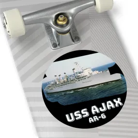 USS Ajax AR-6 United States Ship POD Round Vinyl Stickers