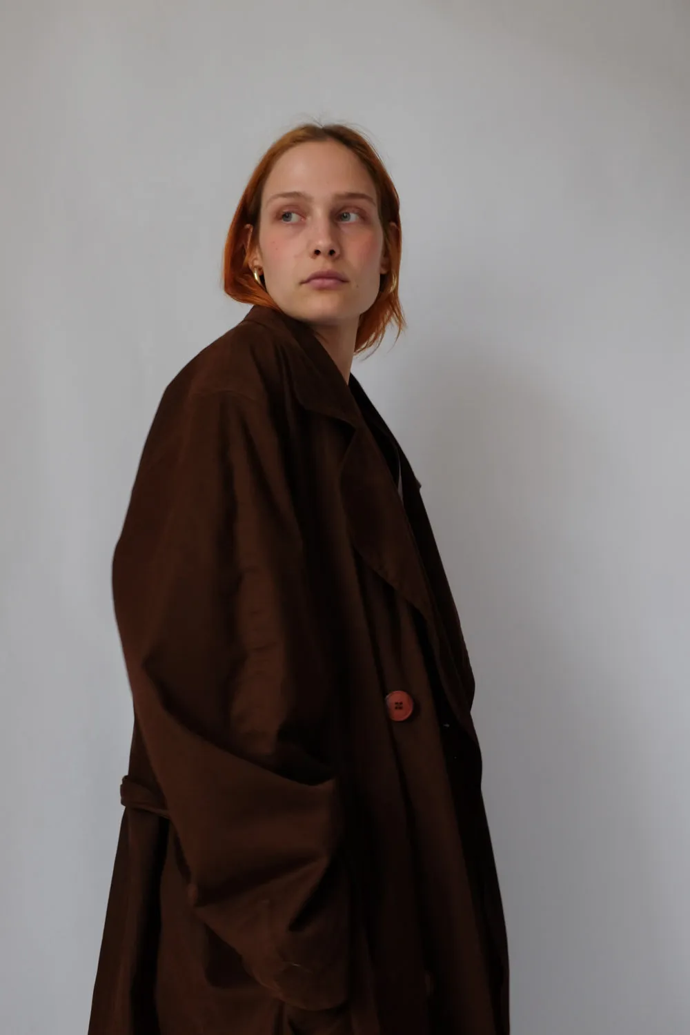 VINTAGE CHOCOLATE TRENCH COAT