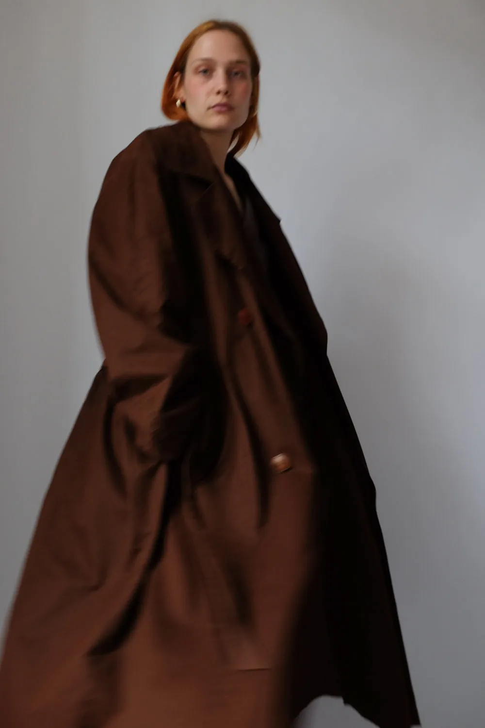 VINTAGE CHOCOLATE TRENCH COAT