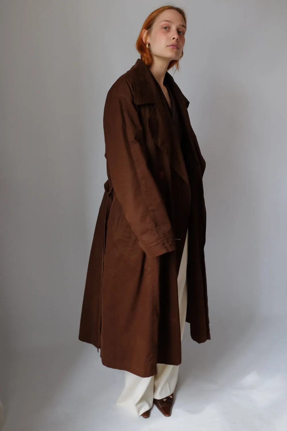 VINTAGE CHOCOLATE TRENCH COAT