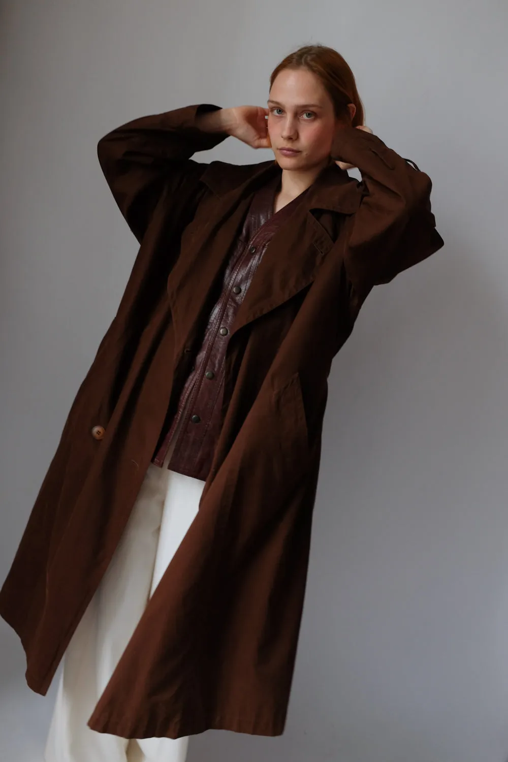 VINTAGE CHOCOLATE TRENCH COAT