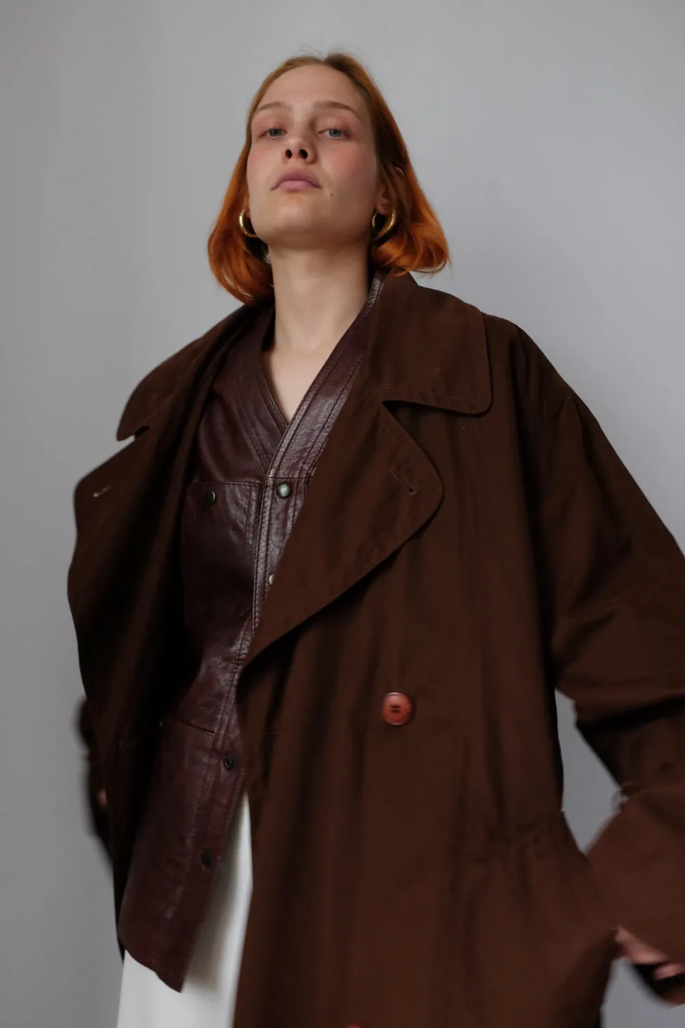 VINTAGE CHOCOLATE TRENCH COAT