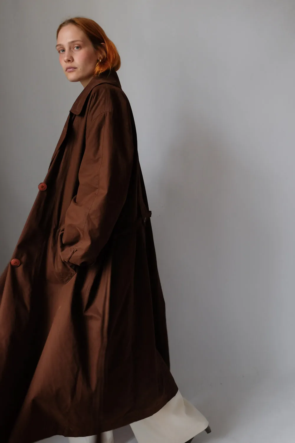 VINTAGE CHOCOLATE TRENCH COAT